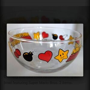 Rare collectible promo 1989 Nintendo Power glass bowl featuring Super Mario Bros